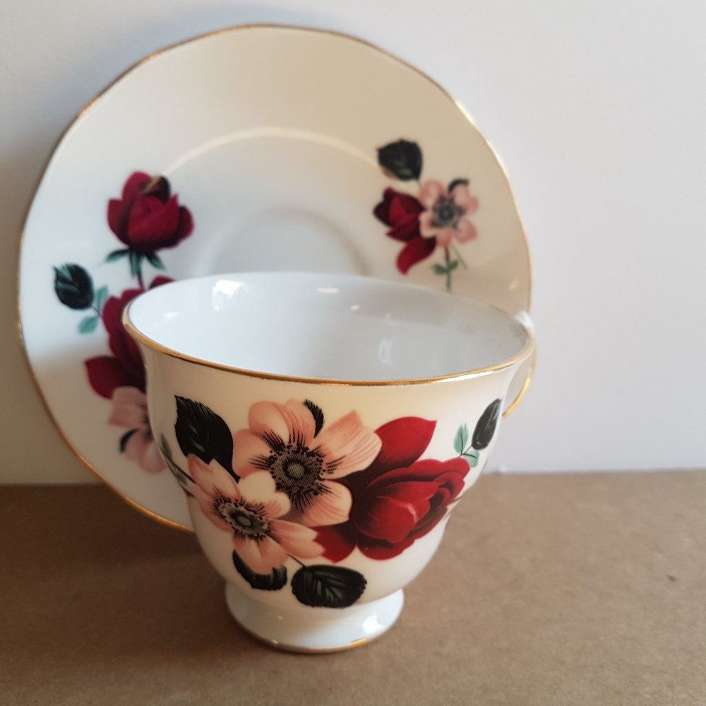 Floral Teacup and Saucer Set